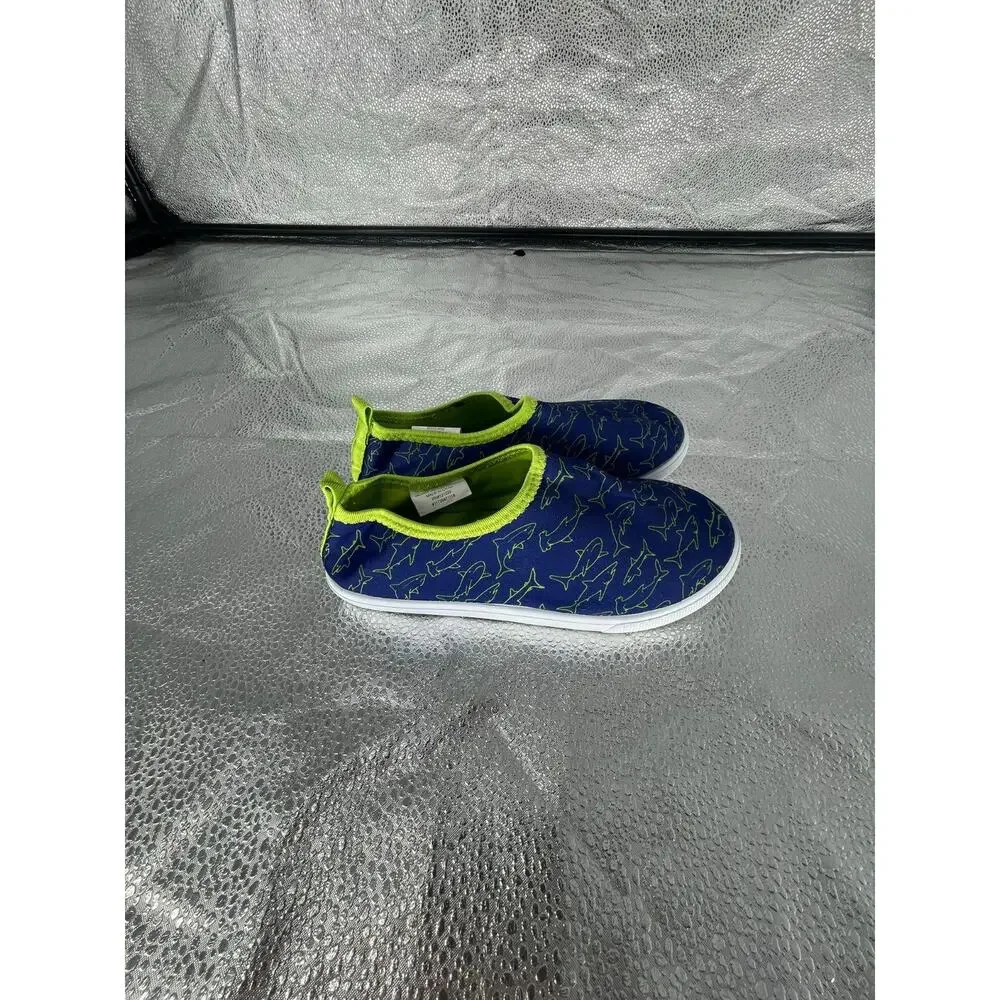 Revo Boys Youth Blue Green Shark Print Slip-On Water Shoes